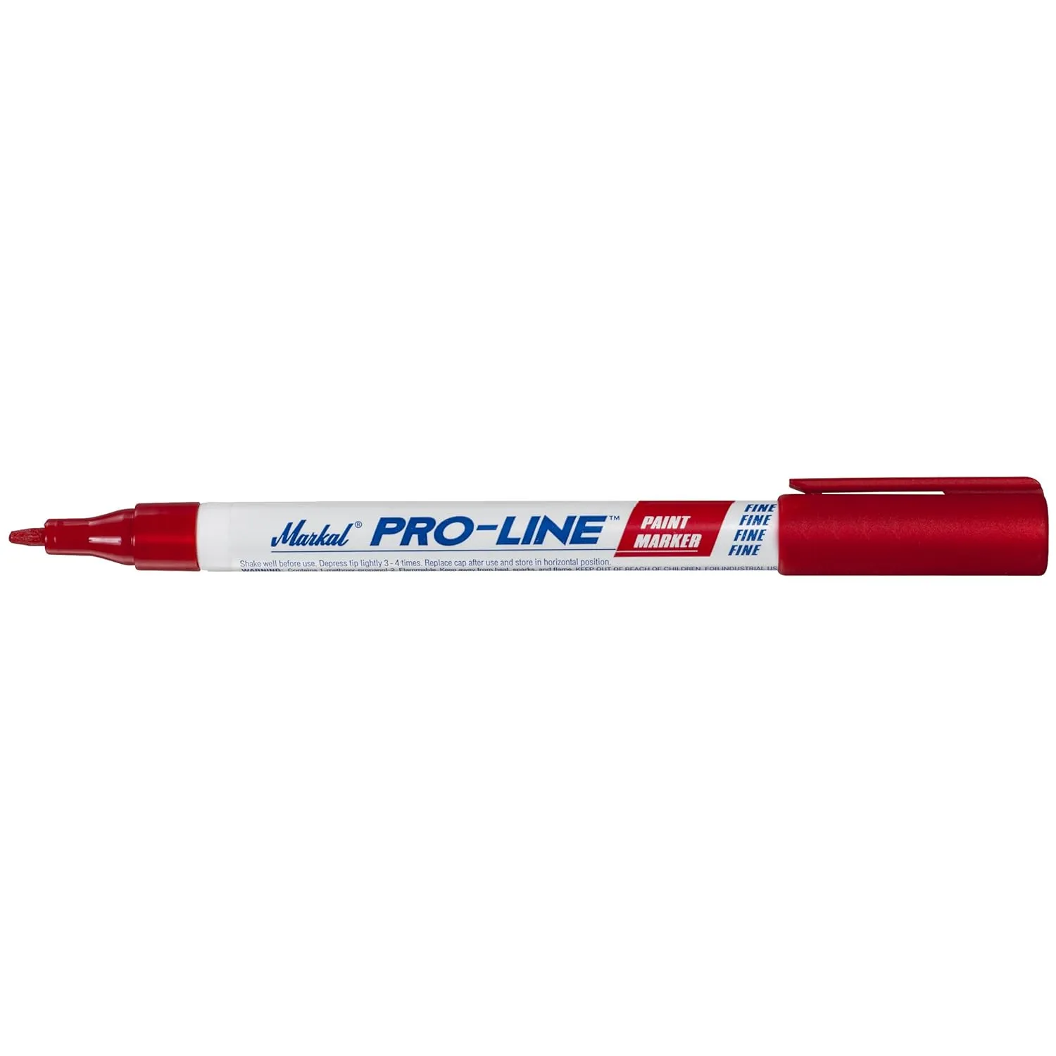 Markal Pro-Line Fine Tip Liquid Paint Marker with 1/16" Bullet Tip, Red (Pack of 12) (96874)