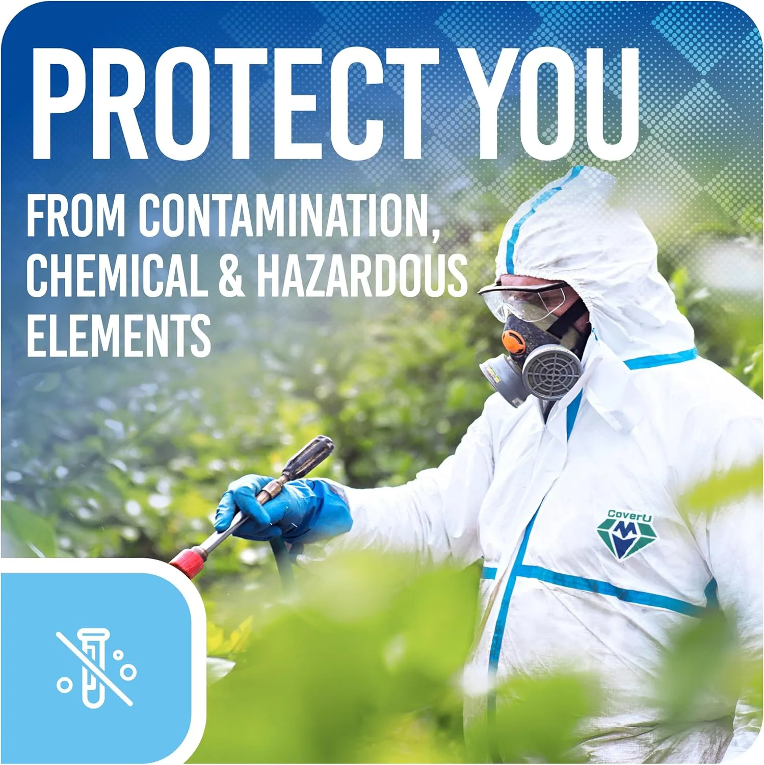 Medtecs Hazmat Suits - 6 Sizes Options - Disposable Coveralls Suit, Medical Protective Coverall PPE Hazmat Suits
