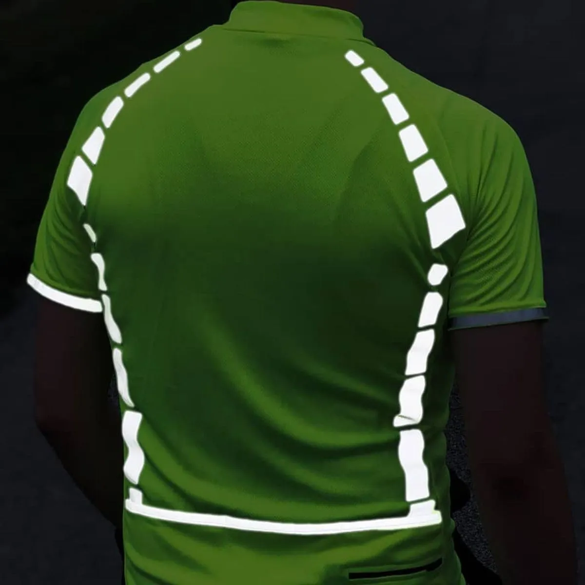 Men's Cycling Jersey High-Visibility – Reflective Shirt, Breathable, Moisture-Wicking Bike Shirt for Road Safety