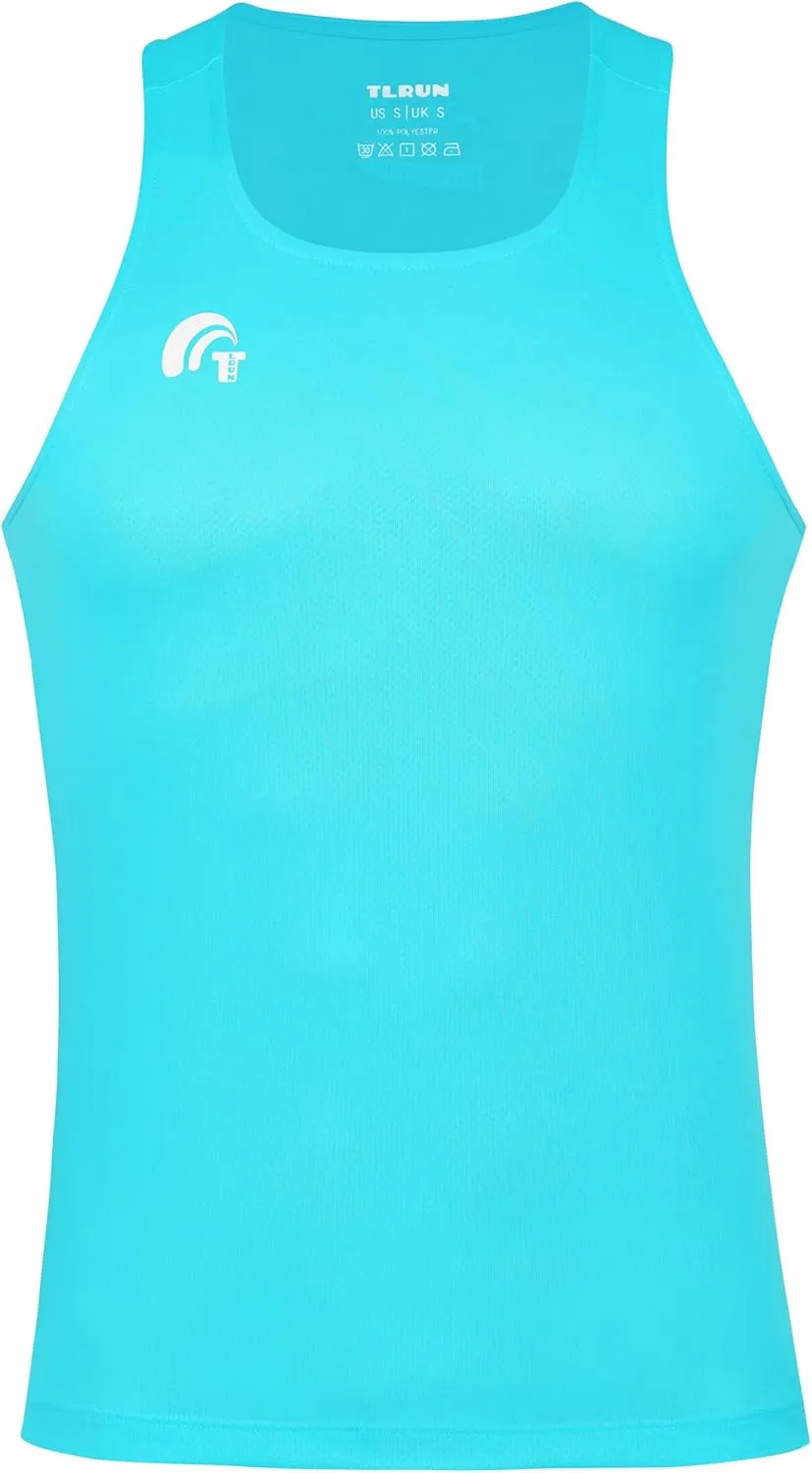 Men's Running Tank Top Ultra Lightweight Marathon Singlet Shirts Dry Fit Workout Sleeveless T-Shirt