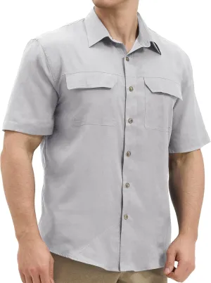 Mens Short Sleeve Sun UV Protection Shirt Cooling Quick Dry Fishing Shirts for Travel Outdoor Camping Hiking UPF 50 
