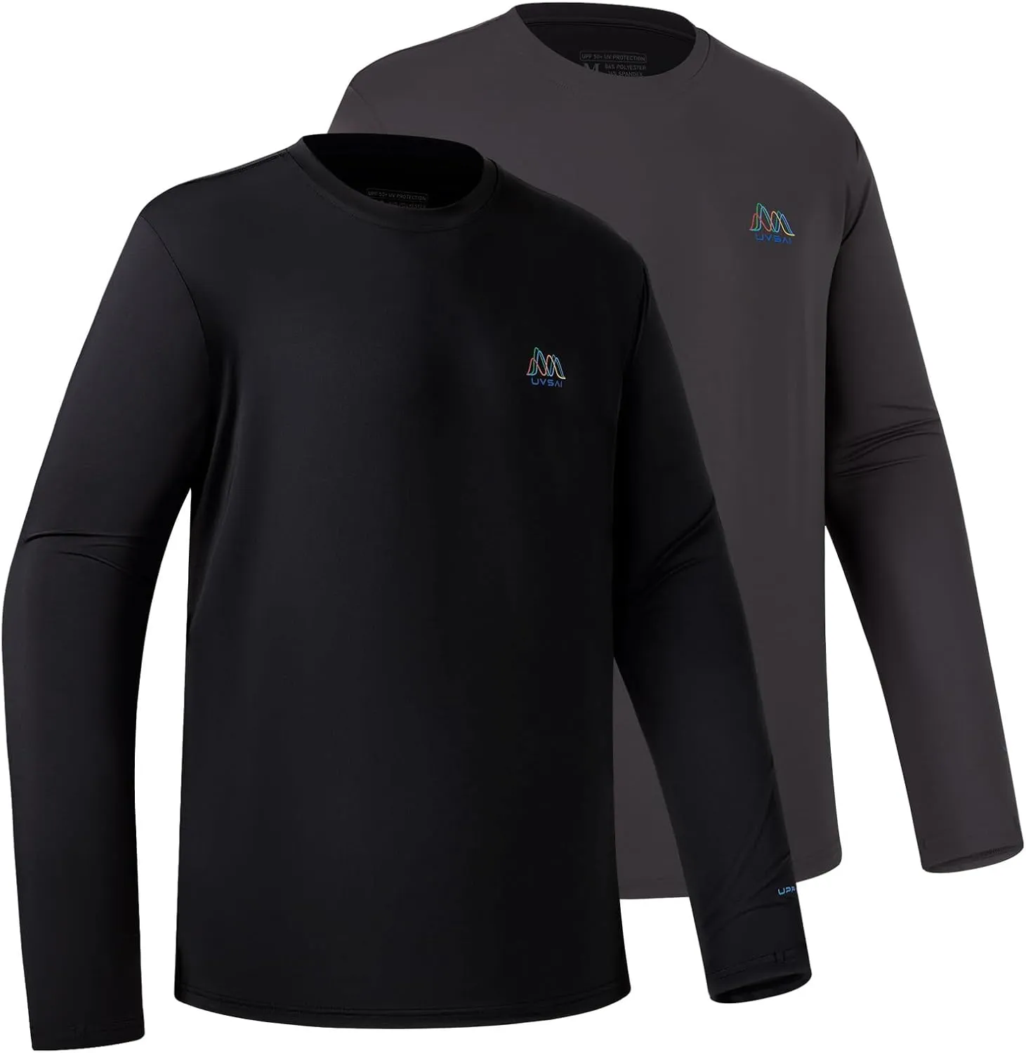 Men’s UPF 50  Long Sleeve Performance T-Shirts Permanent UV Protective Quick Dry for Everyday Hiking Fishing Beach