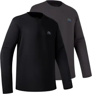 Men’s UPF 50  Long Sleeve Performance T-Shirts Permanent UV Protective Quick Dry for Everyday Hiking Fishing Beach