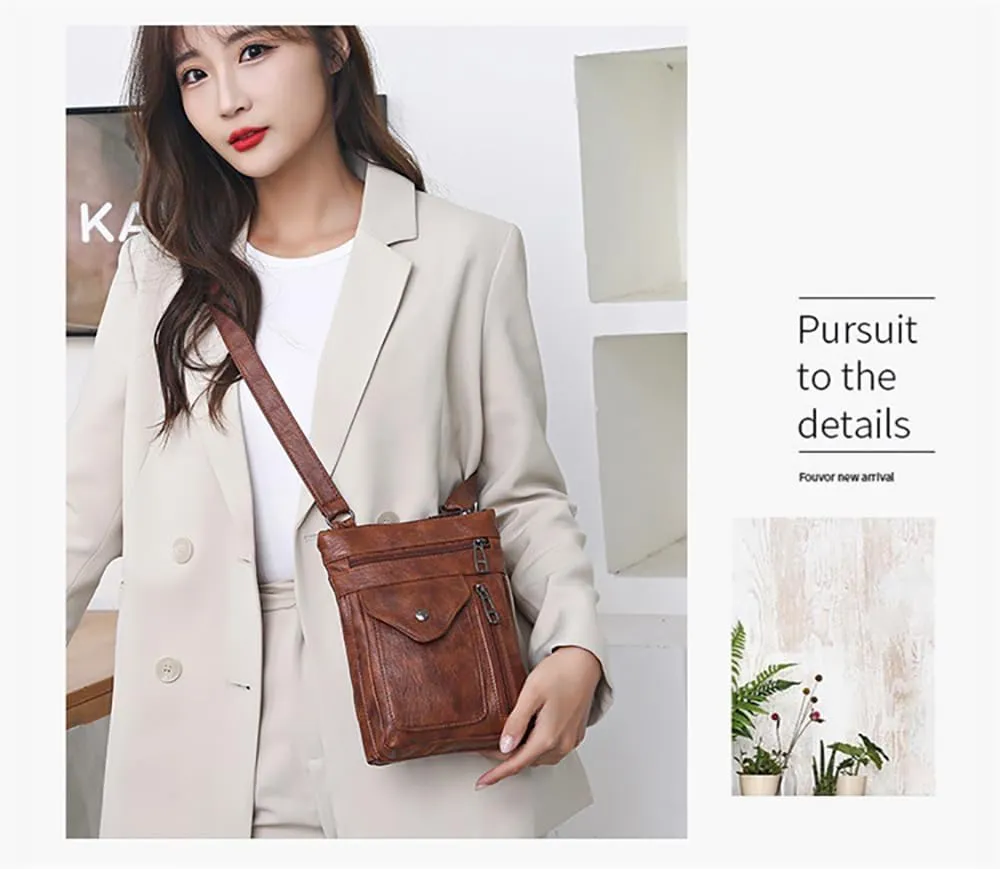 Mens Women's PU Leather Sling Backpack Hiking Chest Bag Crossbody Daypack Bags Birthday Christmas New Year Gift.