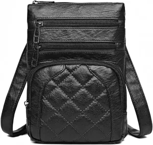 Mens Women's PU Leather Sling Backpack Hiking Chest Bag Crossbody Daypack Bags Birthday Christmas New Year Gift.