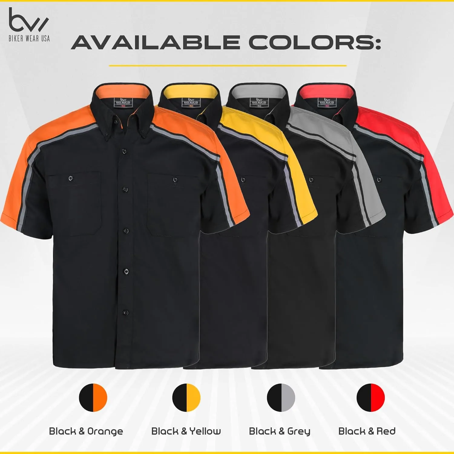 Men’s Work Shirt- Mechanical/Industrial Work Shirt with Reflective Horizontal Lining