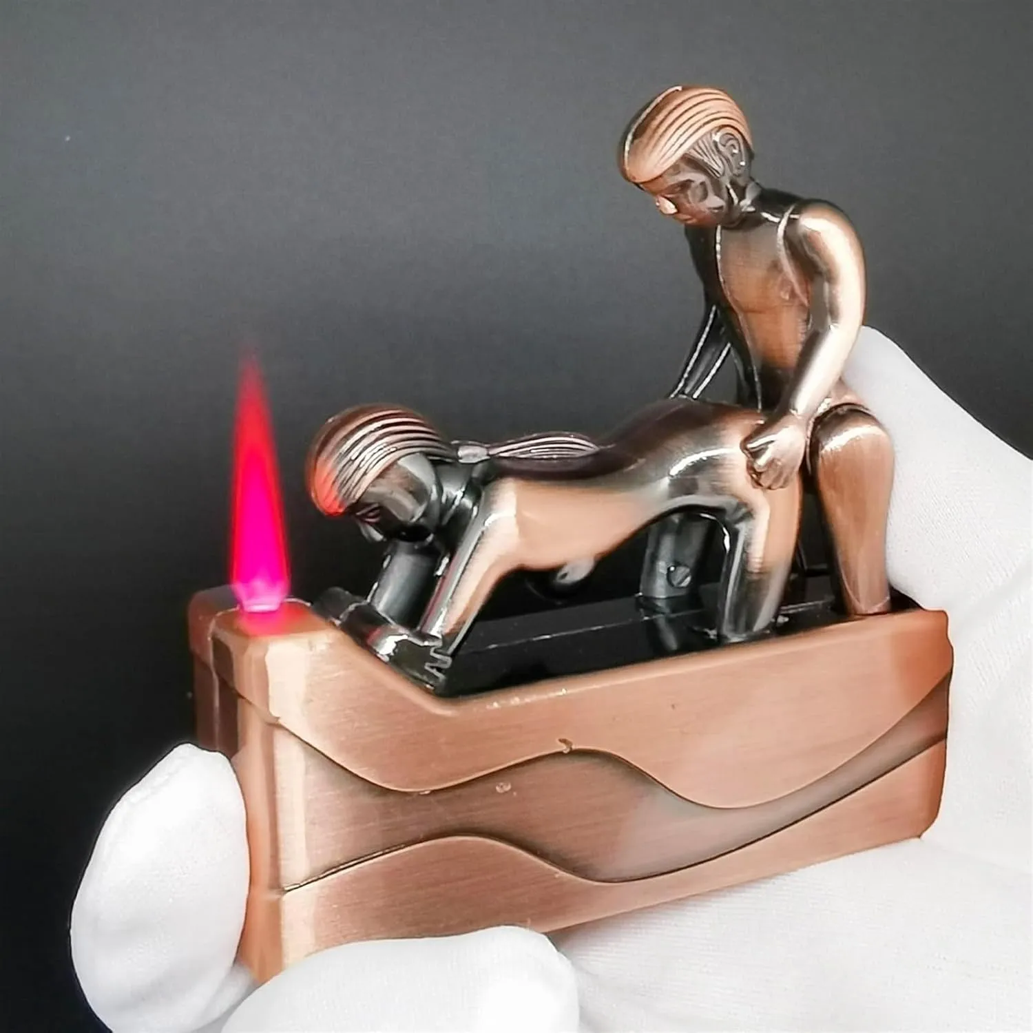 Metal Sex Butane Torch Lighter, Adults Novelty Creative Sexy Refillable Adjustable Jet Flame Torch Lighter, Cool Cigar Lighter Desktop Portable Lighter with Sex Noise Men's Smoking, Decor, Gift(B)