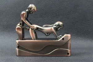 Metal Sex Butane Torch Lighter, Adults Novelty Creative Sexy Refillable Adjustable Jet Flame Torch Lighter, Cool Cigar Lighter Desktop Portable Lighter with Sex Noise Men's Smoking, Decor, Gift(B)