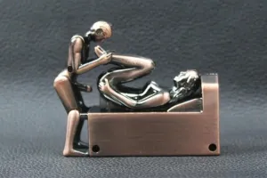 Metal Sex Butane Torch Lighter, Adults Novelty Creative Sexy Refillable Adjustable Jet Flame Torch Lighter, Cool Cigar Lighter Desktop Portable Lighter with Sex Noise Men's Smoking, Decor, Gift(C)