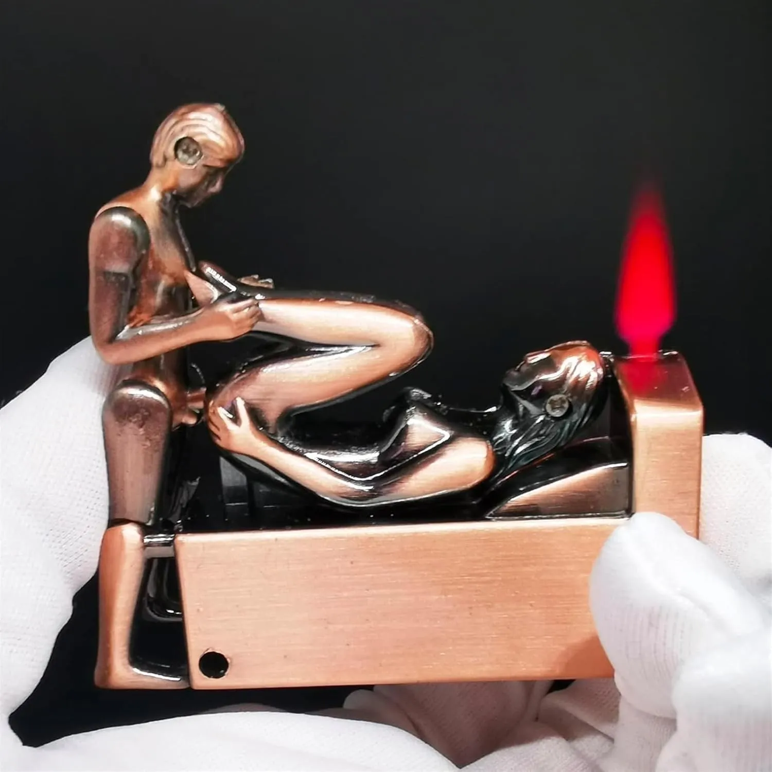 Metal Sex Butane Torch Lighter, Adults Novelty Creative Sexy Refillable Adjustable Jet Flame Torch Lighter, Cool Cigar Lighter Desktop Portable Lighter with Sex Noise Men's Smoking, Decor, Gift(C)