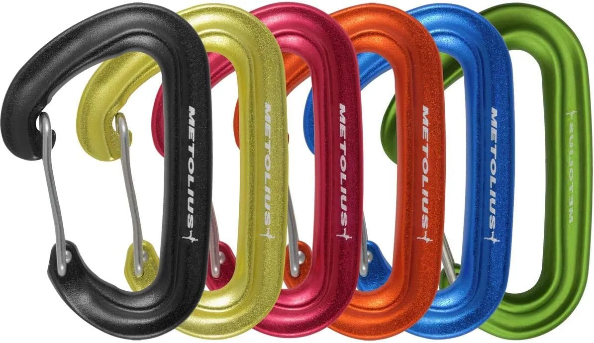 Metolius F.S. Mini II Jet Carabiner Set - 6-Pack Blue/Yellow/Orange/Red/Black/Green, 6-Pack