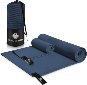 Microfiber Travel & Sports Towel Set (True Navy) - XL Set (39x70.5 & 12x24