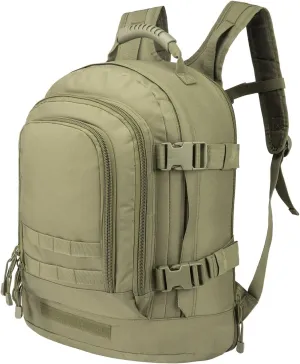 Military Outdoor Backpack Expandable Backpack Tactical Daypack With Waist Strap for Hiking Hunting Outdoor (Green)