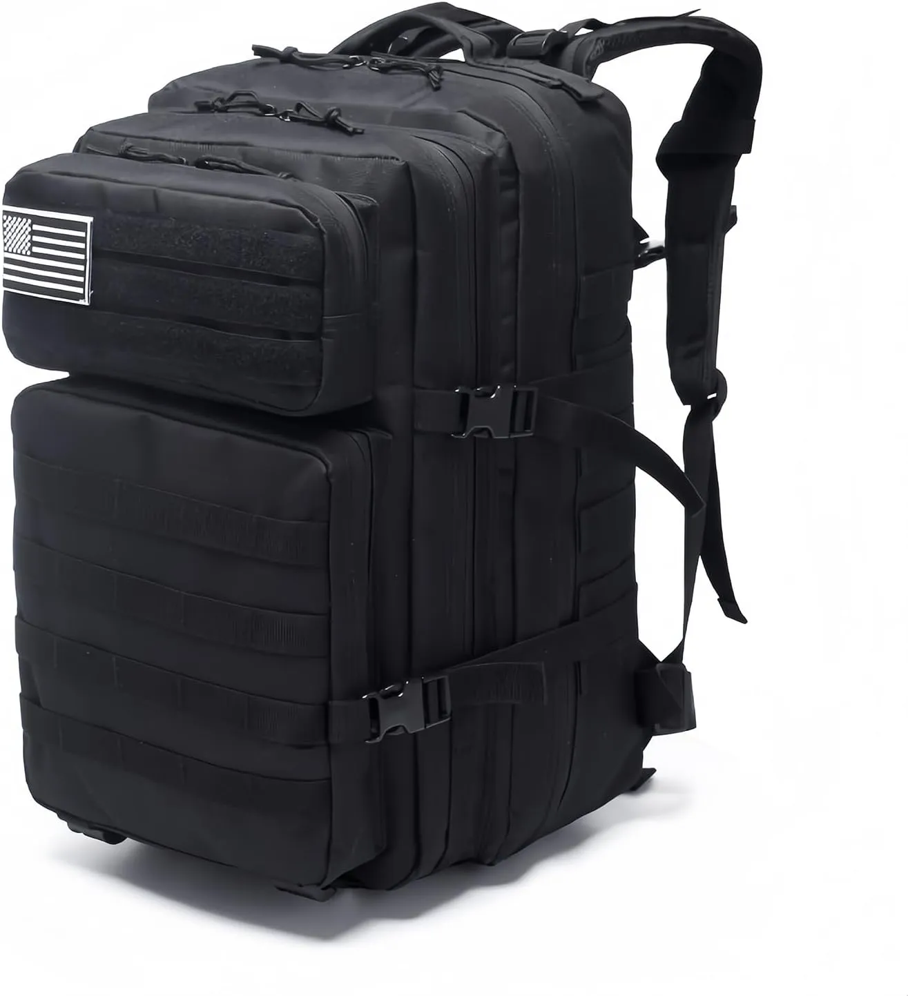 Military Tactical Backpack for Men and Women,Fishing Hunting Camping Trekking Daypack Rucking Molle Backpack for Outdoor Large 3 Days Assault Pack, 38 L, Black