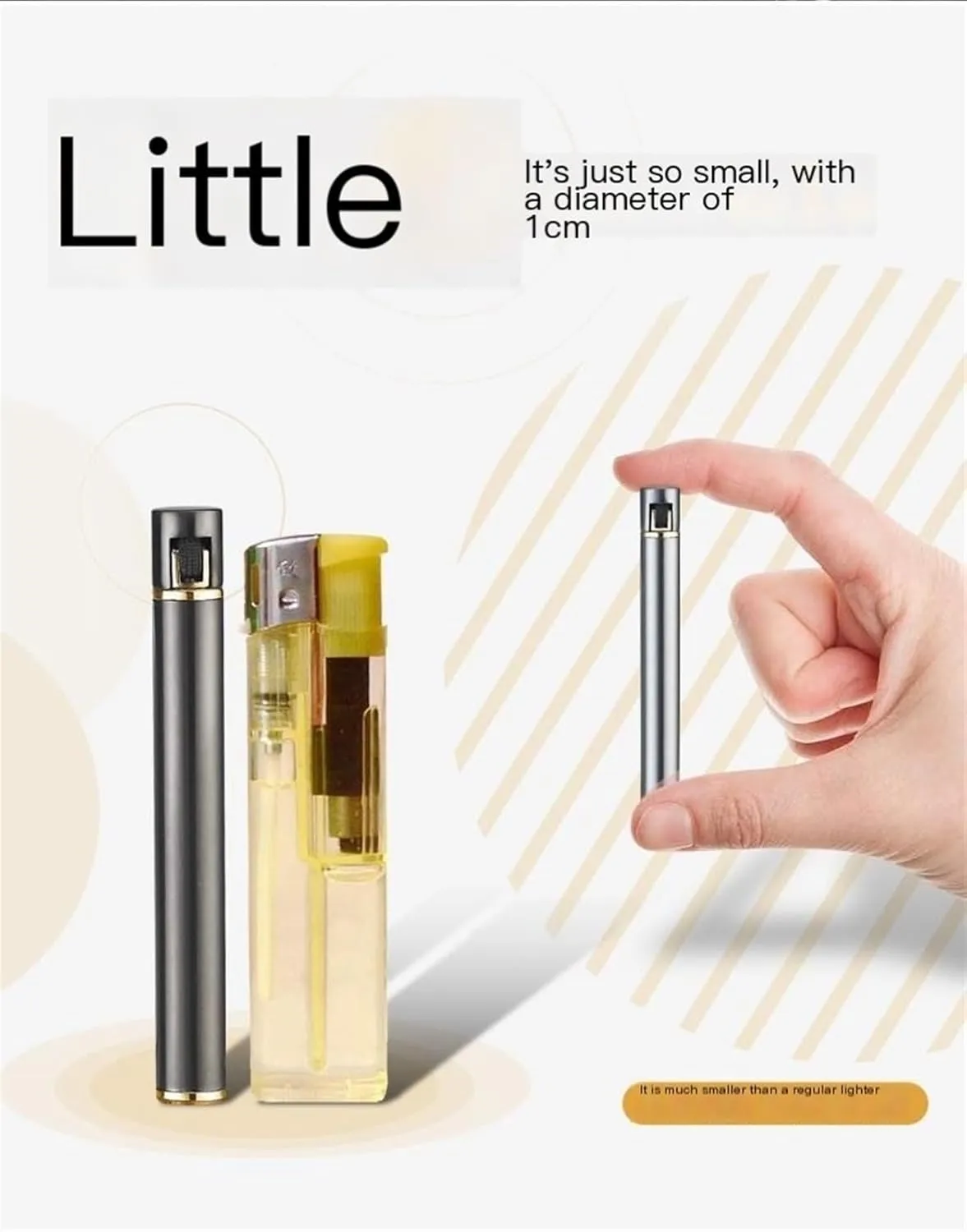 Mini Thin Butane Lighter，Compact Lighter Lighters Butane Fuel Refillable Lighter Small Portable Adjustable Traditional Flame Lighter for Can Be Put in to The Cigarette Box (Color : Gray)