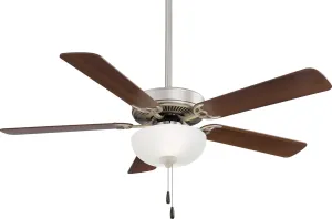 MINKA-AIRE F448L-BS/DW Contractor II Uni-Pack 52 Inch Ceiling Fan with Integrated 9W LED Light in Brushed Steel Finish and Dark Walnut Blades