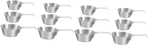 Mipcase 4sets Camping Mess Kit Portable Stainless Steel Bowls with Handles Collapsible Camping Bowl Metal Hiking Dish Set 3pcs*4