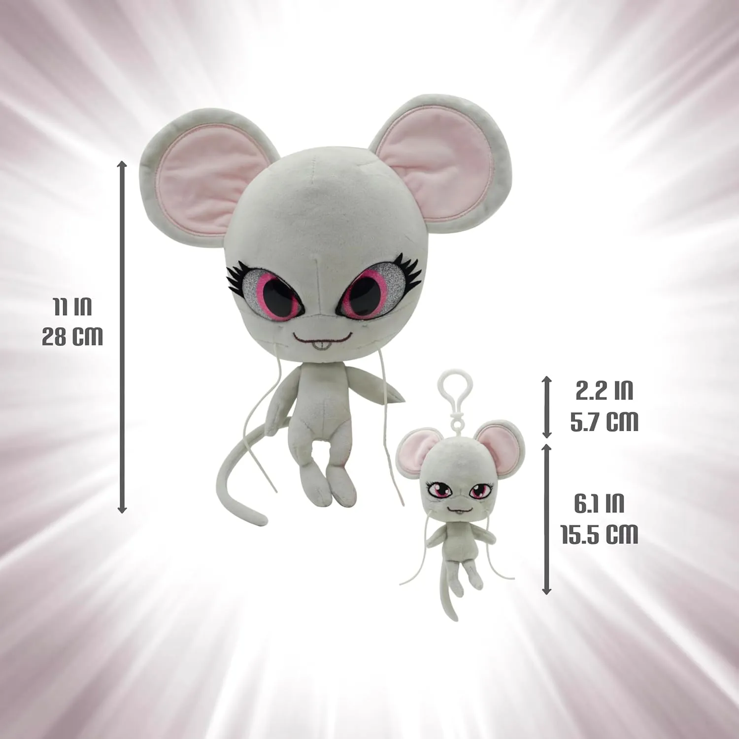 Miraculous Ladybug - Kwami Plush Kit, Mon Ami, 9-Inch Plush with Resin Eyes and Lifesize 5-Inch Stuffed Toy with Matching Backpack Keychain, Toys for Kids - Mullo