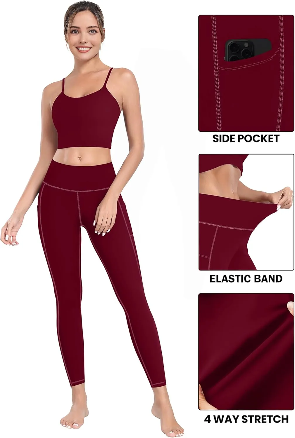 MIRITY High Waist Yoga Leggings with Pockets for Women - Buttery Soft Workout Stretchy Yoga Pants Pack of 3