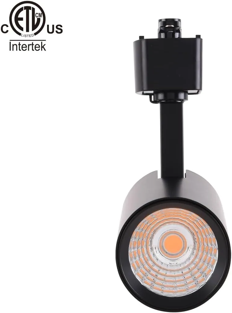 mirrea 16.5W Dimmable LED Track Lighting Heads Compatible with Single Circuit H Type Rail Ceiling Spotlight 90 CRI 24° Black Finish Pack of 6 (3000K Warm White)