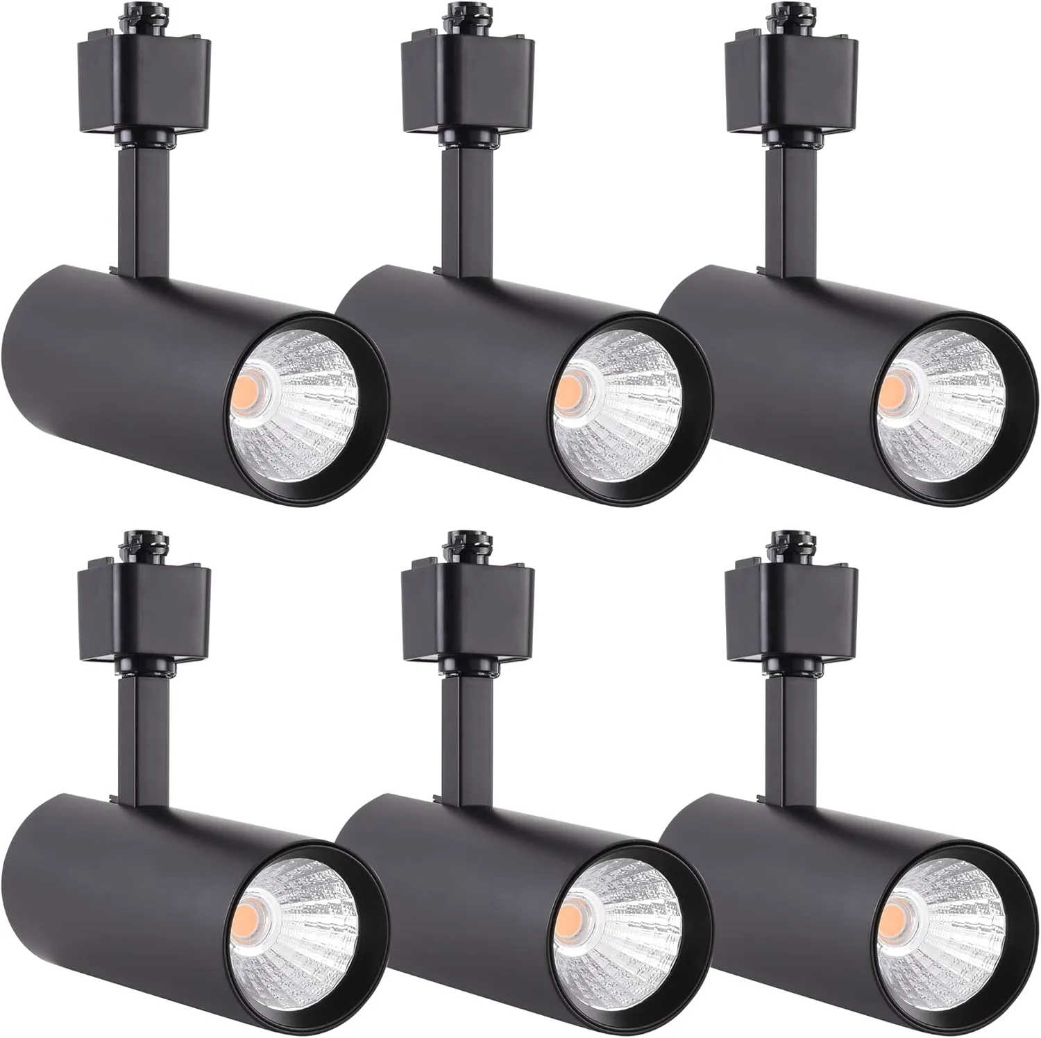 mirrea 16.5W Dimmable LED Track Lighting Heads Compatible with Single Circuit H Type Rail Ceiling Spotlight 90 CRI 24° Black Finish Pack of 6 (3000K Warm White)