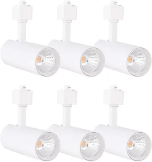 mirrea 16.5W Dimmable LED Track Lighting Heads Compatible with Single Circuit H Type Rail Ceiling Spotlight 90 CRI 24° White Finish Pack of 6 (3000K Warm White)