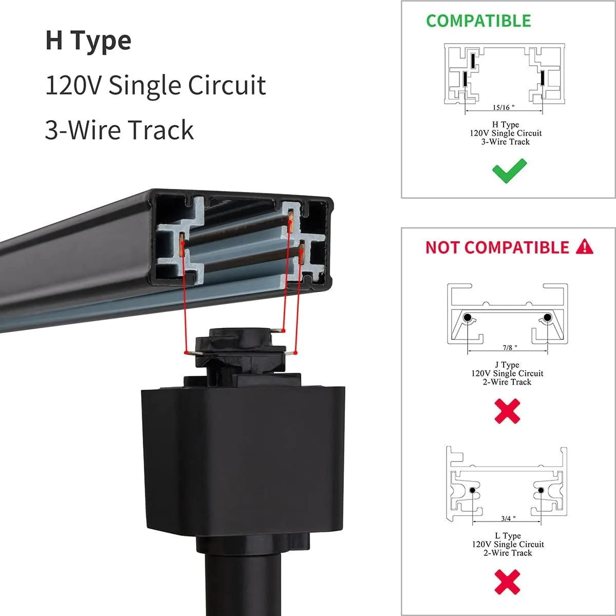 mirrea 6 Pack LED Track Lighting Heads Compatible with Single Circuit H Type Track Lighting Rail Ceiling Spotlight for Accent Task Wall Art Exhibition Lighting 6.5W 24° Black (3000K Warm White)