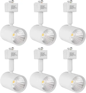 mirrea LED Track Lighting Heads Compatible with Single Circuit J Type Track Lighting Rail Ceiling Spotlight for Accent Task Wall Art Exhibition Lighting 6.5W 24° White Pack of 6 (4000K Neutral White)