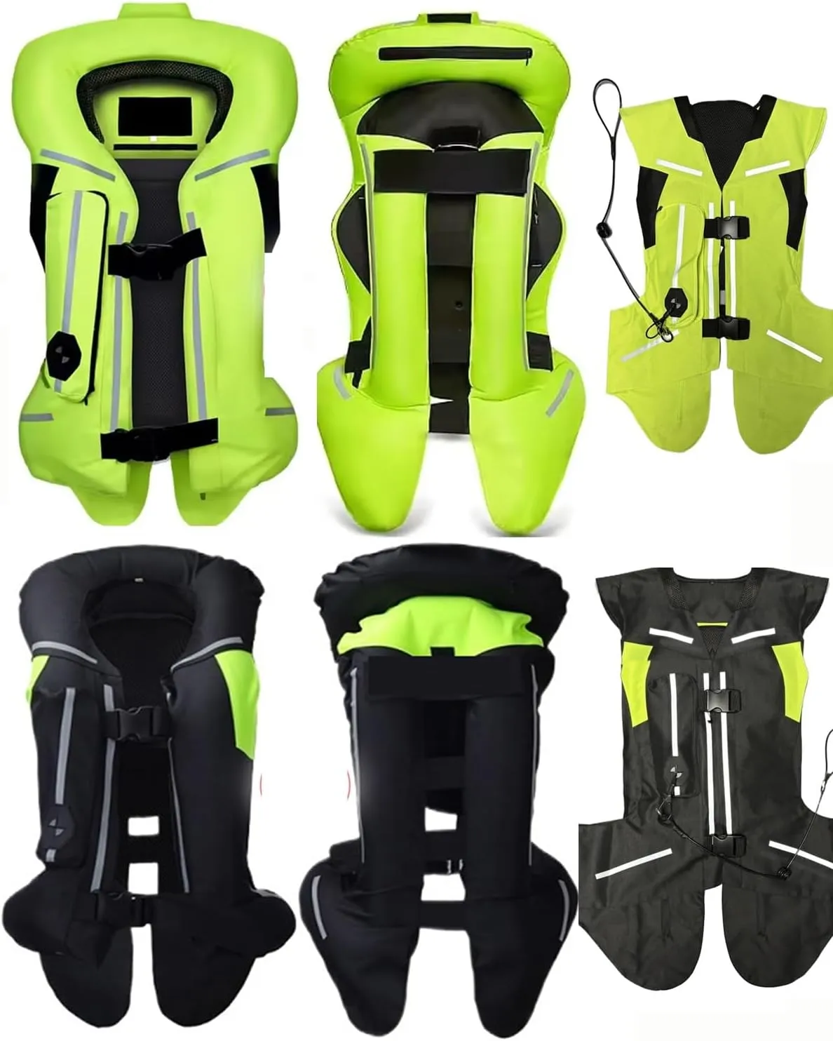 Motorcycle Air Bag Vest Lightweight, Wearable Air Bag Horse, With Reflective Tape With Neck And Tail Airbags