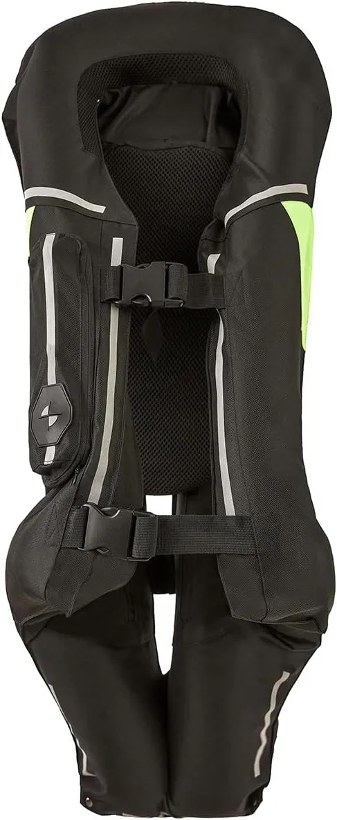 Motorcycle Airbag Vest Racing Inflatable Airvest Protective Jacket Hi Visibility W/ CO2 Cartridge (Color : Black, Size : XXX-Large)