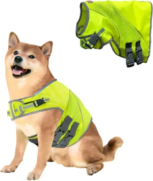 Mountain High Visibility Dog Safety Vest, Reflective Jacket Apparel for Low Light Conditions Outdoors, Walking, and Running, Small Medium and Large Dogs (X-Small), Neon Green