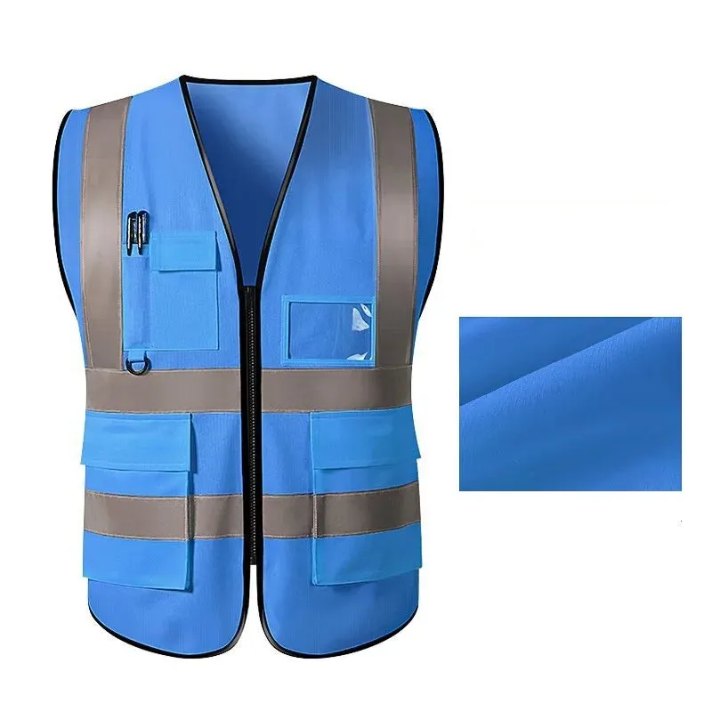 Multi-Pocket Reflective Vest for Nighttime Traffic Environments