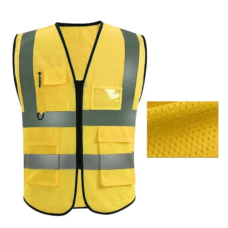 Multi-Pocket Reflective Vest for Nighttime Traffic Environments