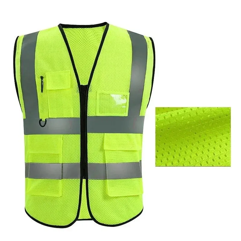 Multi-Pocket Reflective Vest for Nighttime Traffic Environments