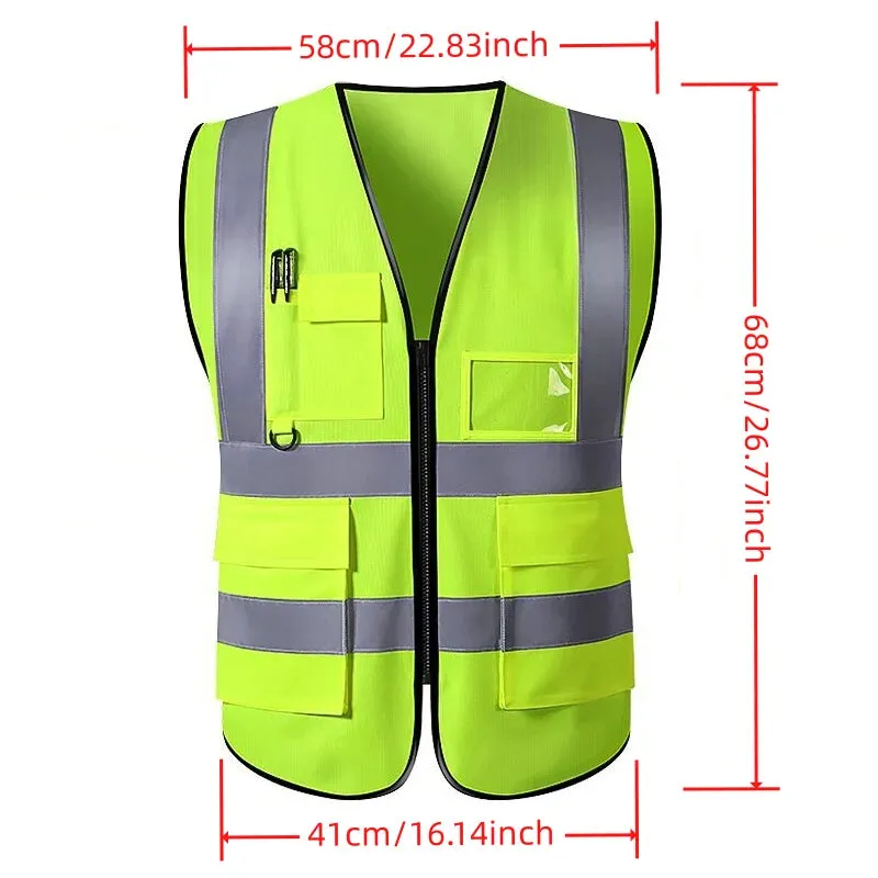Multi-Pocket Reflective Vest for Nighttime Traffic Environments