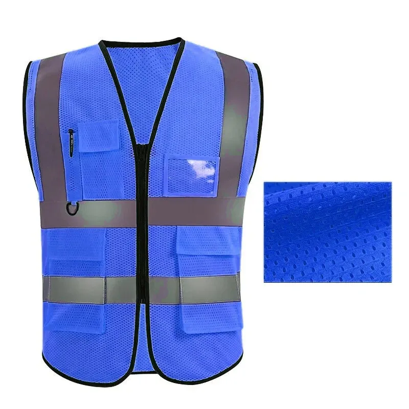 Multi-Pocket Reflective Vest for Nighttime Traffic Environments