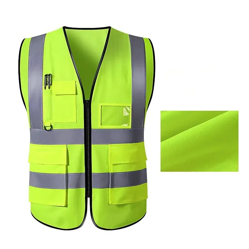 Multi-Pocket Reflective Vest for Nighttime Traffic Environments