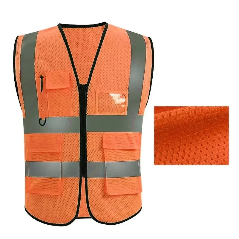 Multi-Pocket Reflective Vest for Nighttime Traffic Environments