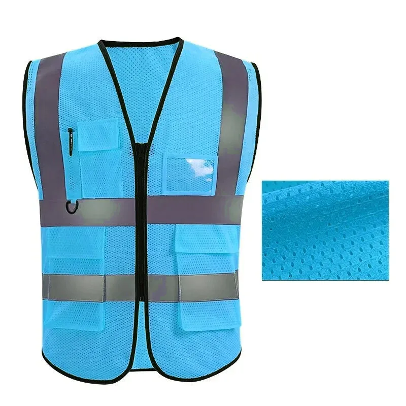 Multi-Pocket Reflective Vest for Nighttime Traffic Environments