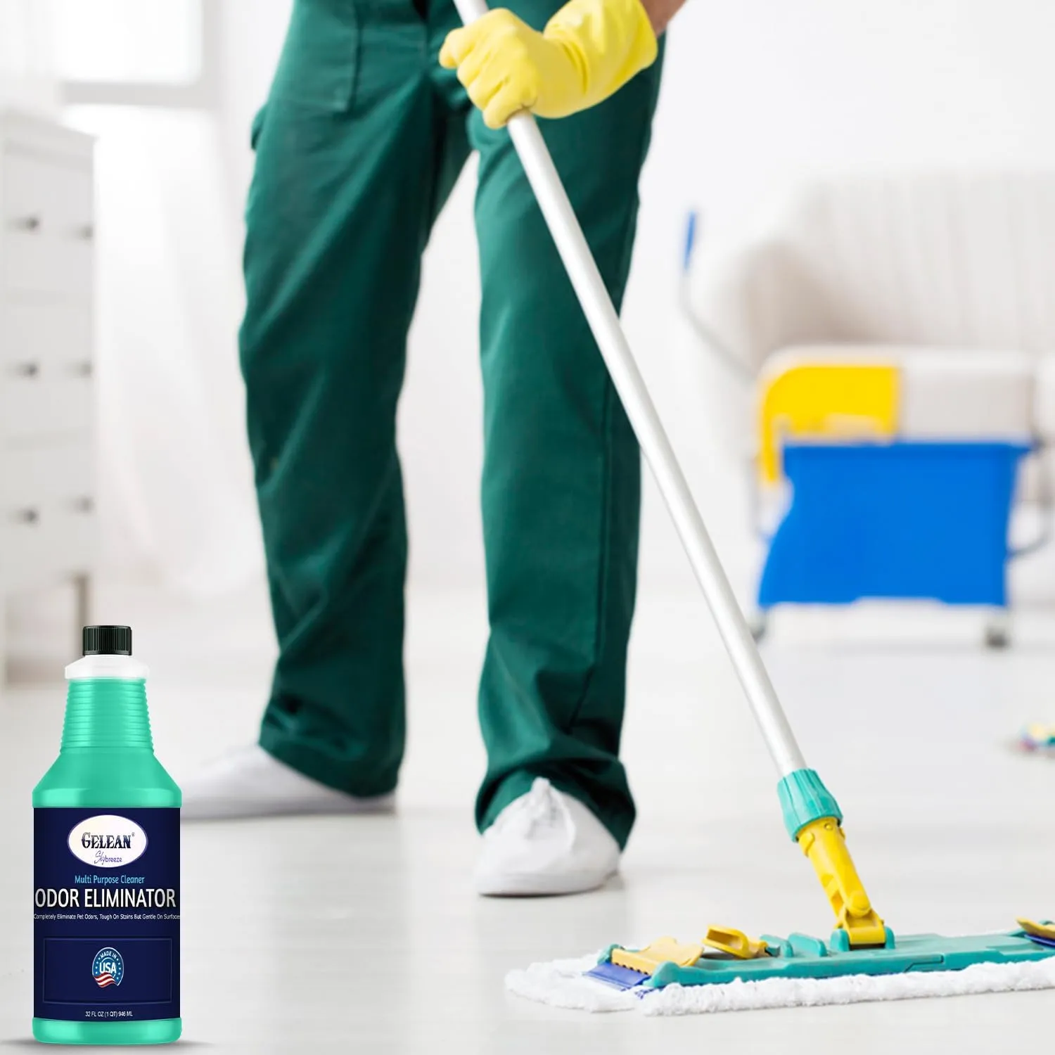 Multi Purpose Cleaner Odor eliminator for home - MADE IN USA - pH Neutral - Strong Odor Floor Cleaner - Cat and Dog Pee All Purpose Cleaner 32 oz - Sky Breeze