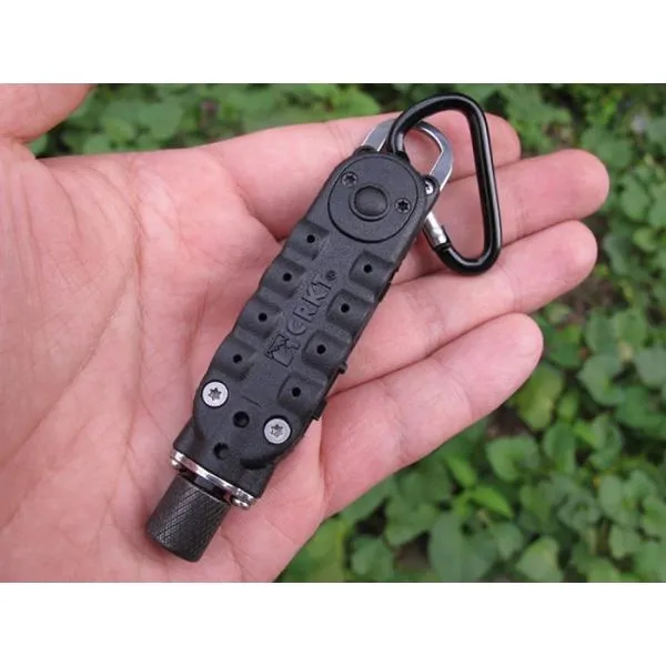 Multifunction Small Screwdriver Sets Mini EDC Tools Pocket Keychain Screwdriver with Phillips Slot Hex Screwdriver & LED Light Black & Silver