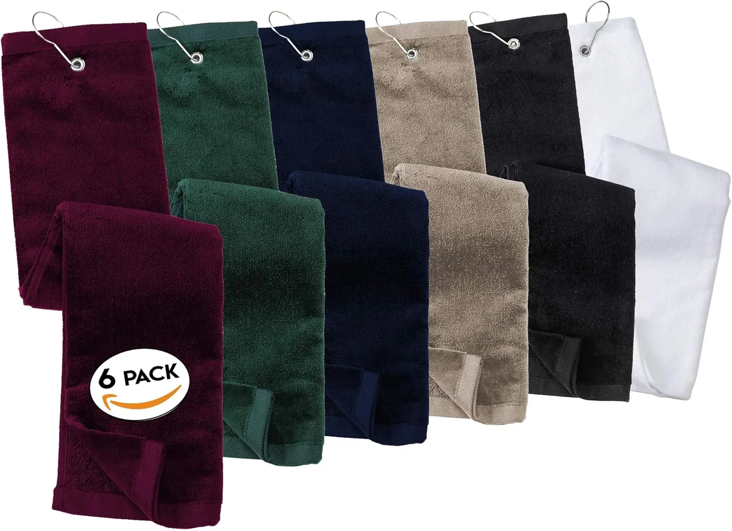 Multipack Golf Towel - Mix & Match Make Your Own Set- Trifold Variety Pack Cotton Golf Towels with Carabiner Clip, Hook