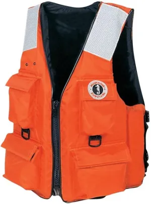 Mustang 4-Pocket Vest w/SOLAS Reflective Tape - 3XL/7XL - Orange