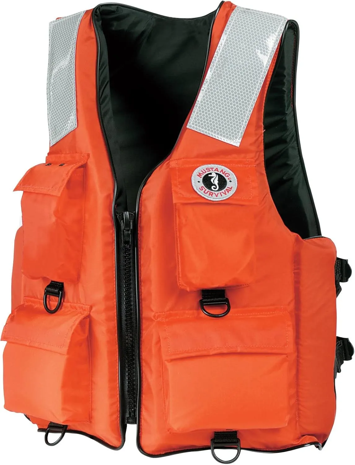 MUSTANG SURVIVAL Classic Industrial Vest with 4 Pockets & Solas Reflective Tape