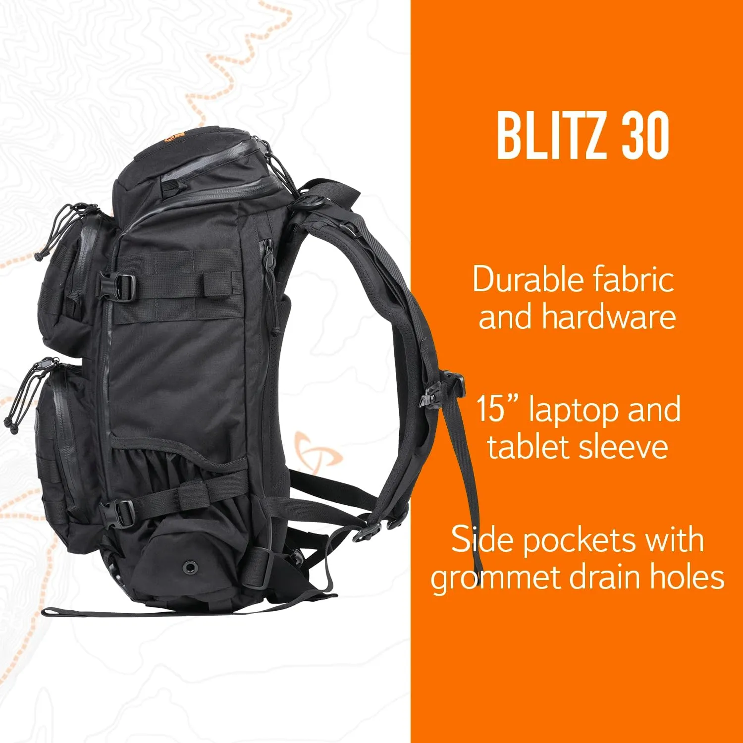 Mystery Ranch Blitz 30 Backpack - Tactical Daypack Molle Hiking Packs, 30L, S/M, Black