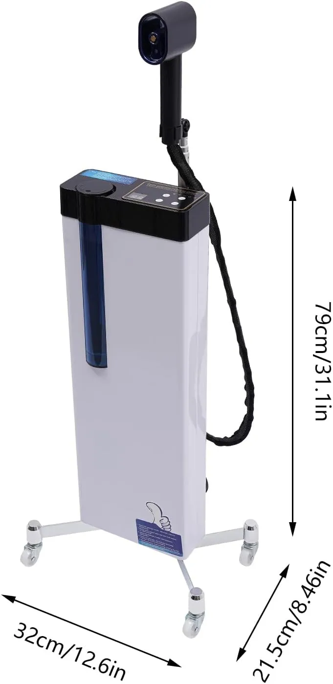 Nano Hair Steamer, 1300W Hair Dyeing Machine Standing Micro Mist Anion Hair Color Processor, Professional Hair Oil Machine Multifunctional Salon Spa Equipment for Hair Care Hair Repair (White)