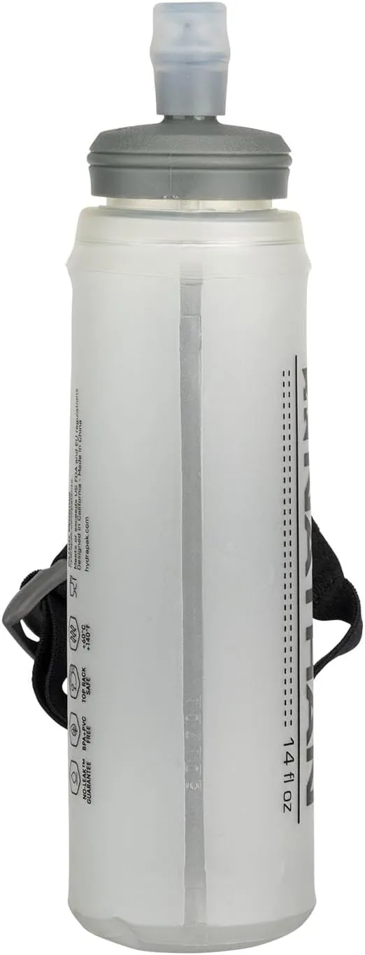 Nathan ExoShot Lite Handheld 14oz, Hydration Flask with Integrated Hand Strap, Great For Running, Cycling, Climbing, Hiking & more, 14 Oz