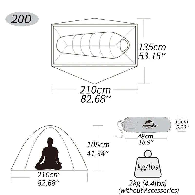 Naturehike Cycling Tent 1 Person Ultralight Backpacking