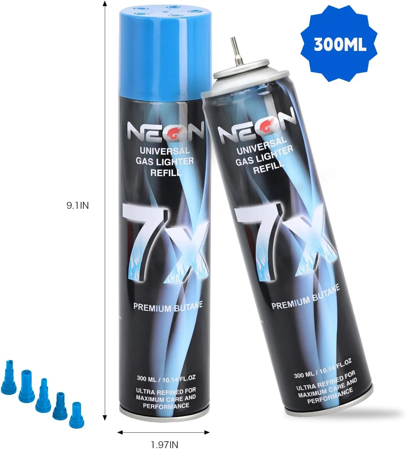 Neon Butane Fuel Refill 7X Butane Refill for Torch Lighter, 12 Cans Butane Refill Gas
