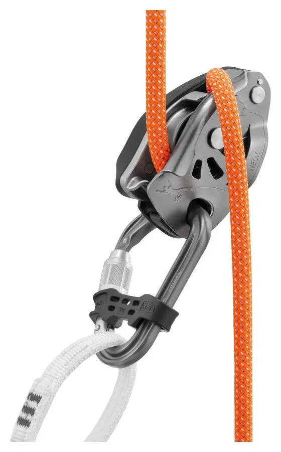 Neox Belay Kit - licht grijs, halfautomaat met safebiner